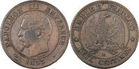 Frankreich 2 Centimes Napoleon III, Strasbourg, Bronze, S+, Gadoury:103 -