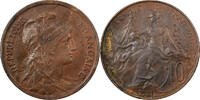 Frankreich 10 Centimes Daniel-Dupuis, Paris, Bronze, SS+, Gadoury:277 -