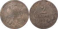 Frankreich 2 Centimes 1904 Paris Daniel-Dupuis, Paris, Bronze, SS, Gadoury:107