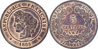Frankreich 5 Centimes Cérès, Paris, Bronze, VZ+, Gadoury:157a -
