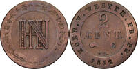 Kingdom of Westphalia 2 Centimes Hieronymus Napoleon, Cassel, Kupfer, S+ -