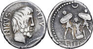 Denarius Tituria, Rome, Silber, S+, Crawford:344/2c -