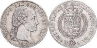 Kingdom of Sardinia 5 Lire Vittorio Emanuele I, Torino, Silber, SS -