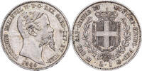 Kingdom of Sardinia 1 Lira Vittorio Emanuele II, Milan, Silber, SS+ -