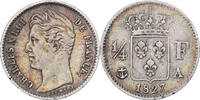 Frankreich 1/4 Franc Charles X, Paris, Silber, SS -