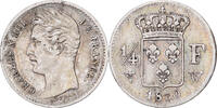 Frankreich 1/4 Franc Charles X, Lille, Silber, SS -
