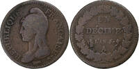Frankreich Decime Dupré, Paris, Kupfer, S, Gadoury:187, KM:640 -