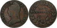 Frankreich 5 Centimes Dupré, Metz, Kupfer, S, Gadoury:126a, KM:640 -