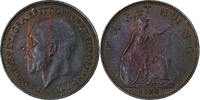 United Kingdom Farthing George V, London, Bronze, VZ, Spink:4061, KM:825 -