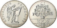 Frankreich 100 Francs Droits de l'Homme, Monnaie de Paris, BU, Silber -
