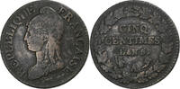 Frankreich 5 Centimes Dupré, Paris, Kupfer, S+, Gadoury:126, KM:640 -