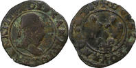 Frankreich Double Tournois Henri III, Rouen, Kupfer, S, Gadoury:455 -