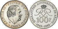Monaco 100 Francs Rainier III, Monnaie de Paris, Silber, VZ+ -
