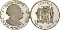 Jamaica Dollar Bustamante, Franklin Mint, PP, Kupfer-Nickel, STGL, KM:57 -