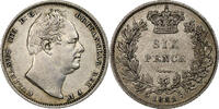 United Kingdom 6 Pence William IV, London, Silber, SS, Spink:3836 -