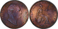 United Kingdom Penny William IV, London, Kupfer, SS+, Spink:3845, KM:707 -