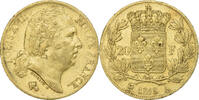 Frankreich 20 Francs Louis XVIII, Paris, Gold, SS, Gadoury:1028 -