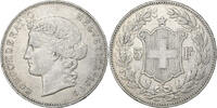 Schweiz 5 Francs Helvetia, Bern, Silber, SS, KM:34 -