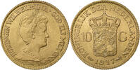 10 Gulden 1917 Utrecht Niederlande Wilhelmina I, Utrecht, Gold, VZ, KM:149 VZ