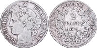 Frankreich 2 Francs Cérès, Bordeaux, Large K, Silber, S, Gadoury:530 -