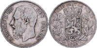 Belgien 5 Francs Leopold II, Brussels, Fautée / Error, Silber, SS -