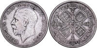 Großbritannien Florin, Two Shillings George V, Silber, S+, KM:834 -
