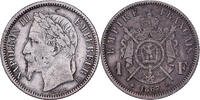 Frankreich Franc Napoleon III, Strasbourg, Large BB, Silber, S+ -