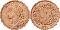 Schweiz 20 Francs Vreneli, Bern, Gold, VZ, KM:35 -