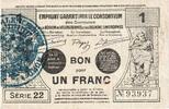 Frankreich 1 Franc 1917-11, Serie 22 93937, SS, Pirot:59-2566 -