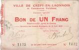Frankreich 1 Franc 1915-03-12, 3620, SGE+, Pirot:02-531 -