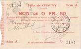 Frankreich 50 Centimes 1915-07-27, Serie A. 1184, S+, Pirot:02-1309 -