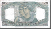 Frankreich 1000 Francs Geldschein, 1 000 F 1945-1950 ''Minerve et Hercule'' -