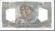Frankreich 1000 Francs Geldschein, 1 000 F 1945-1950 ''Minerve et Hercule'' -