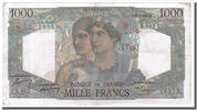 Frankreich 1000 Francs Geldschein, 1 000 F 1945-1950 ''Minerve et Hercule'' -