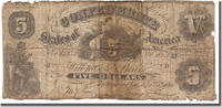Confederate States of America 5 Dollars Geldschein, 1861-07-25, SGE -