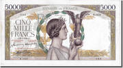 Frankreich 5000 Francs Geldschein, 5 000 F 1934-1944 ''Victoire'' -