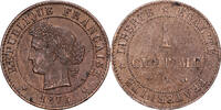 Frankreich 1 Centime Cérès, Paris, Bronze, SS, Gadoury:88 -