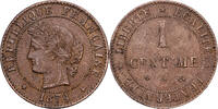 Frankreich 1 Centime Cérès, Paris, Bronze, S+, Gadoury:88 -