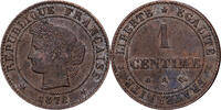 Frankreich 1 Centime Cérès, Paris, Bronze, SS, Gadoury:88 -