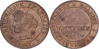 Frankreich 1 Centime Cérès, Paris, Bronze, SS, Gadoury:88 -