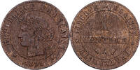 Frankreich 1 Centime Cérès, Paris, Bronze, S+, Gadoury:88 -