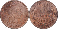 Frankreich 1 Centime Dupuis, Paris, Bronze, SS, Gadoury:90, KM:840 -