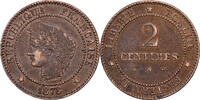 Frankreich 2 Centimes Cérès, Paris, Bronze, S, Gadoury:105, KM:827.1 -