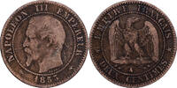 Frankreich 2 Centimes Napoleon III, Paris, Dog, Bronze, S, Gadoury:103 -