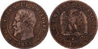 Frankreich 2 Centimes Napoleon III, Napoléon III, Rouen, Bronze, S+ -