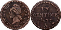 Frankreich Centime Dupré, Paris, Bronze, S+, KM:646 -