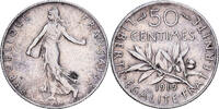 Frankreich 50 Centimes Paris, Silber, SS -