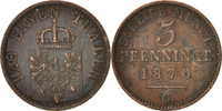 Deutsch Staaten 3 Pfennig Wilhelm I