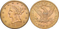 Vereinigte Staaten $10, Eagle 1901 U.S. Mint Coronet Head, U.S. Mint, Gold, S+, KM:102