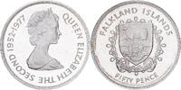 Falkland Islands 50 Pence 1977 Not Applicable Elizabeth II, Silber, VZ+, KM:10a